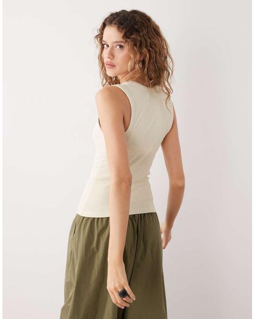 Weekday White V-Neck Tank Top