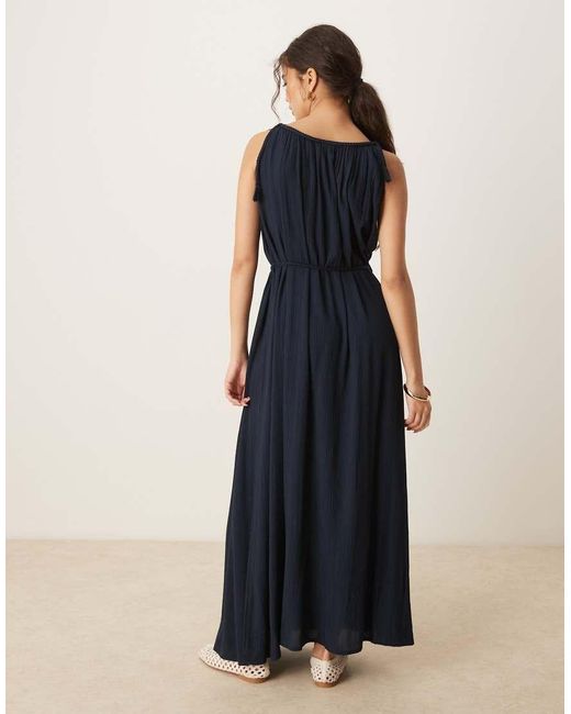 Jdy Blue Tie Detail Strappy Maxi Dress