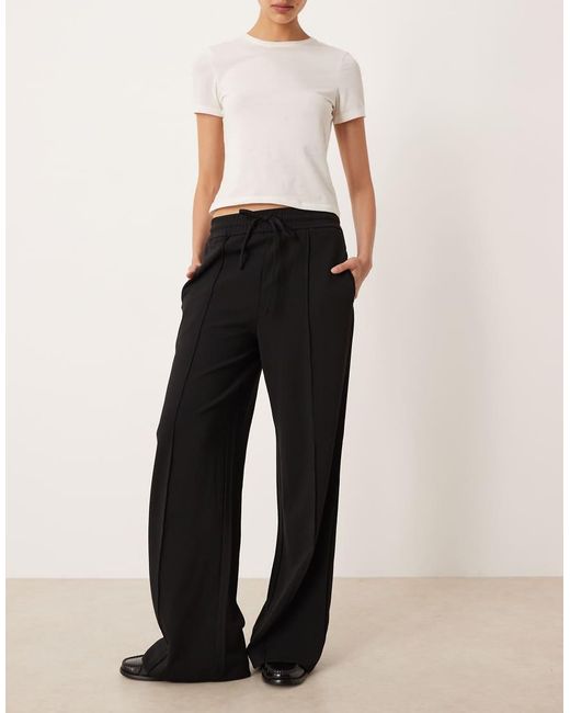 Vila Black Pintuck Wide Leg Trousers