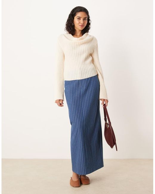 ASOS Natural Knitted Tank Jumper With Draped Neckline