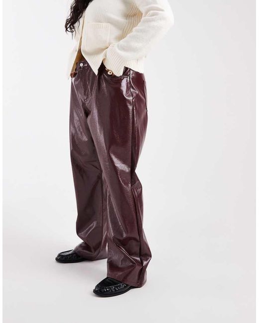 Vero Moda Multicolor Tessa High Waist Wide Leg Vinyl Pants