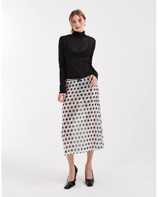 Collusion White Sheer Awkward Length Skirt