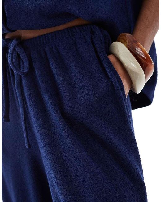 ASOS Gebreide Broek Met Wijde Pijpen En Textuur in het Blue