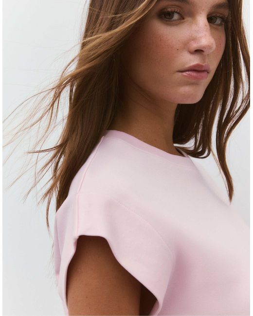 Stradivarius Pink – b06 – basic-t-shirt