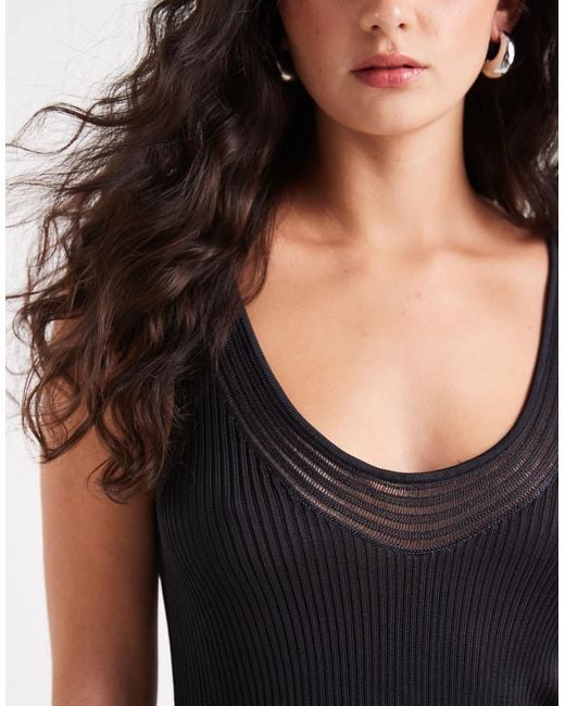 Calvin Klein Black Fine Knit Maxi Dress