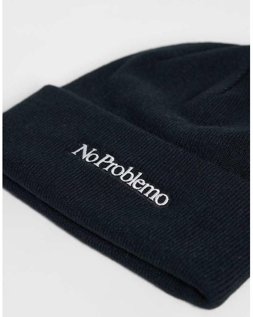 No Problemo Black Mini Logo Beanie