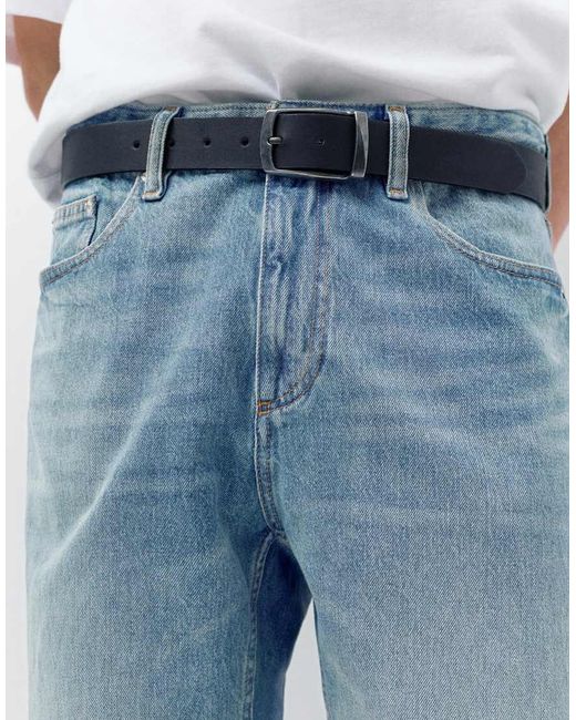 Pull&Bear Blue Straight-Leg Jeans for men