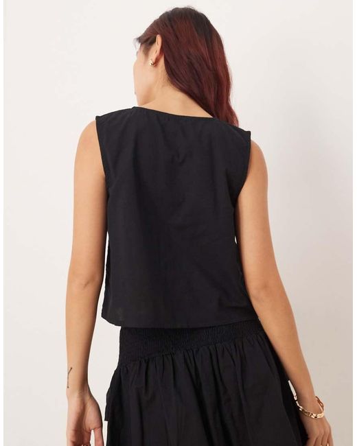 esmé studios Black Esmee Open Tie Front Beach Top