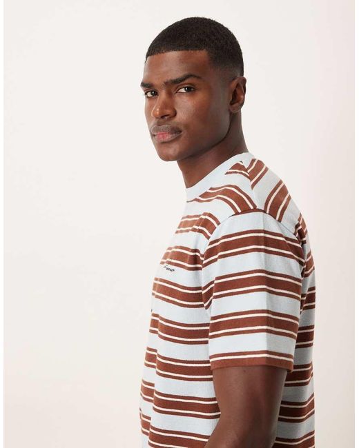 ASOS Red Heavyweight Relaxed Stripe T-Shirt With Text Graphic for men