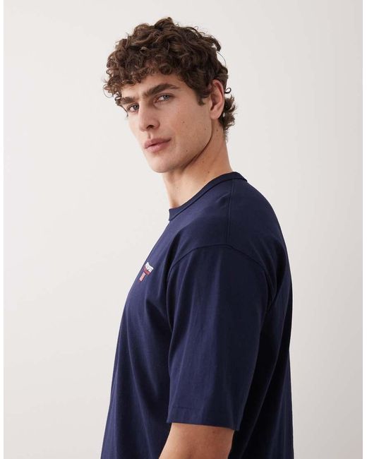 Polo Ralph Lauren Blue Sport Small Flag Logo Relaxed Fit Heavyweight T-shirt for men