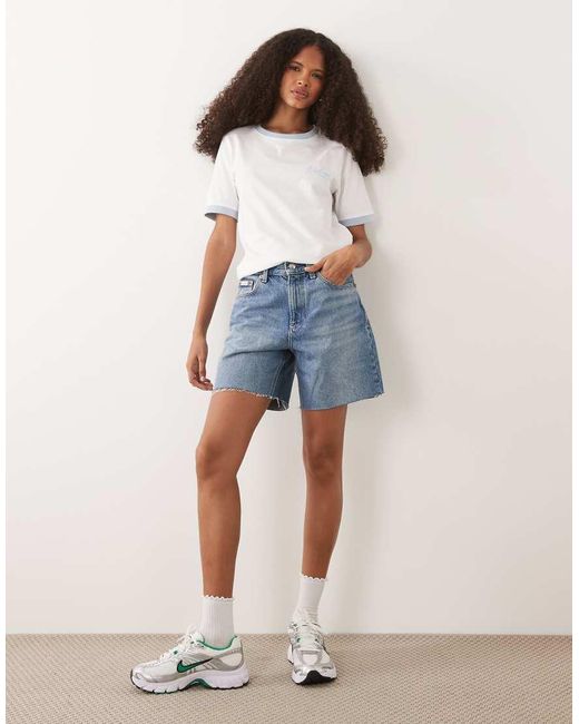 Barbour White Madeline Short Sleeve Logo Contrast T-Shirt