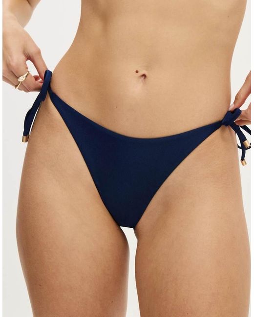 Cotton On Blue String Tie Side Brazilian Bikini Bottom