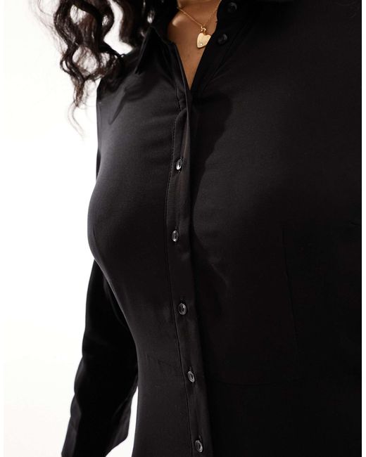 Y.A.S Black Maxi Shirt Dress