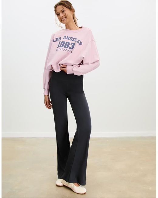 Stradivarius Sweatshirt Met Print En Pofmouwen in het Pink