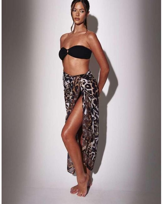 South Beach Red Leopard Printed Sarong