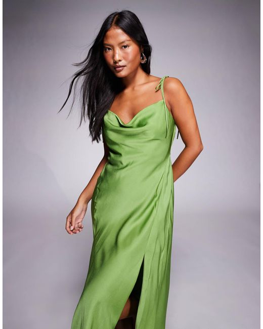 ASOS Green Asos design petite – maxikleid aus satin