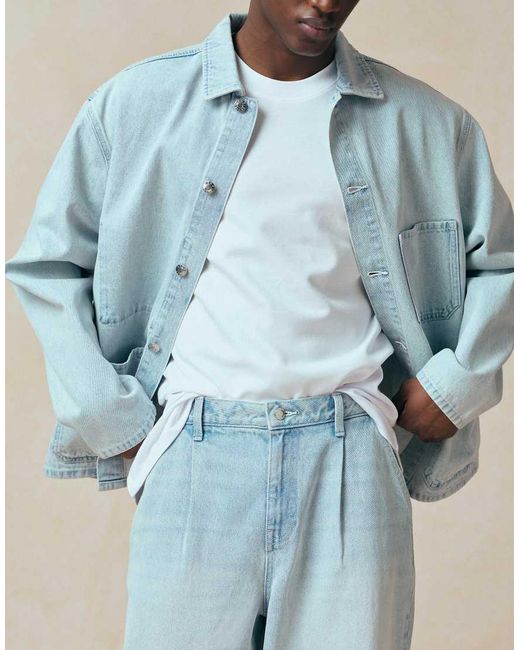 ASOS Blue Loose Straight Jeans for men