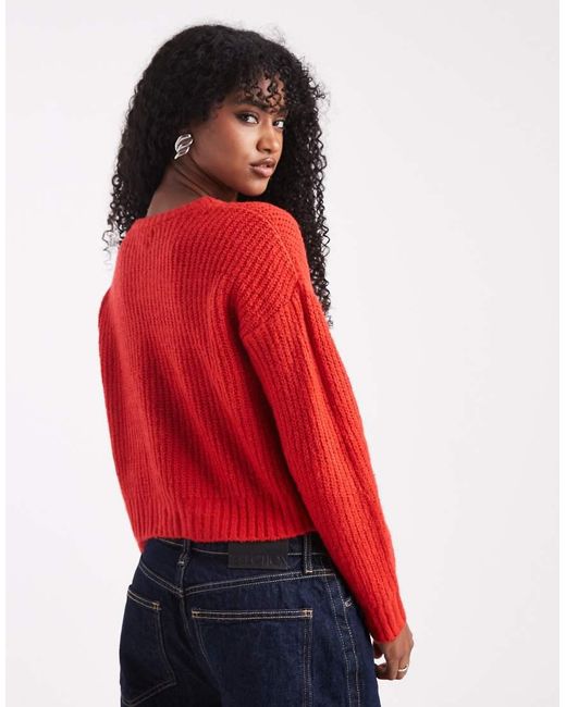 Wednesday's Girl Red Tie Detail Cardigan