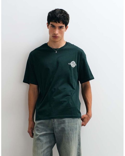 Jack & Jones Green Celestial Backprint T-shirt for men
