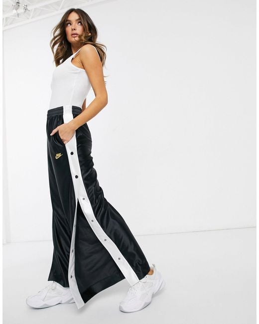 Nike Glam Dunk Popper Side Wide Leg Sweatpants in Black