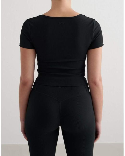 Aim'n Black Ribbed Performance Short Sleeve