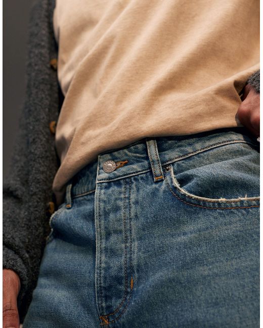 Jeans ampi lavaggio medio di Topman in Gray da Uomo