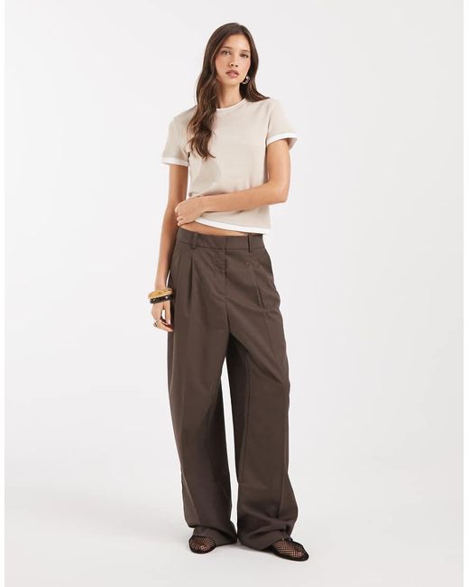 Vero Moda Brown Double Layer Binding Detail T-shirt