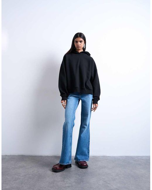 TOPSHOP Blue Pippa Mid Rise Comfort Stretch Flare Jean