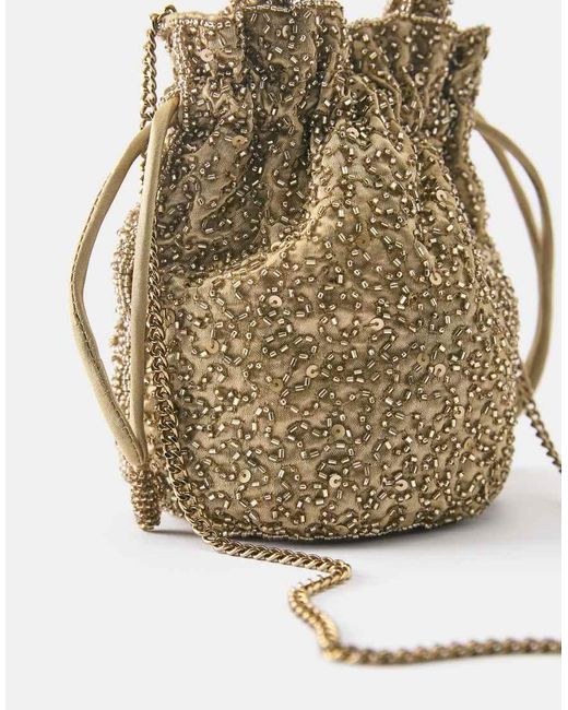 Pull&Bear Metallic Beaded Bag