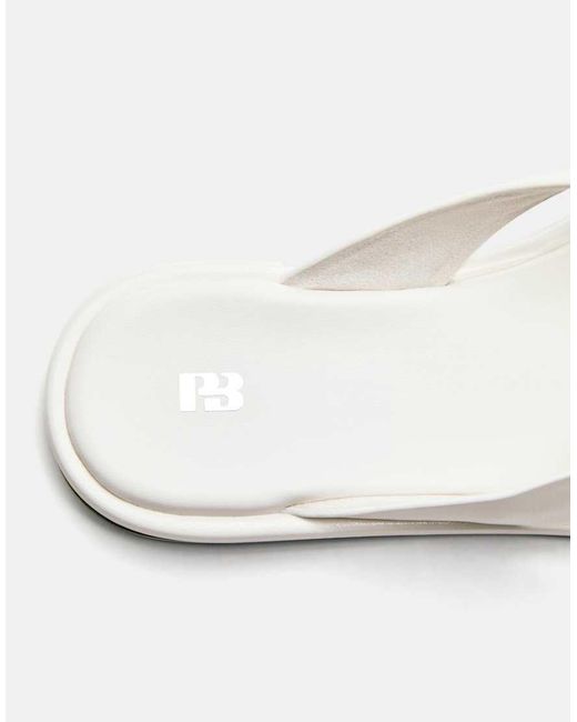 Pull&Bear White Flat Strap Sandals