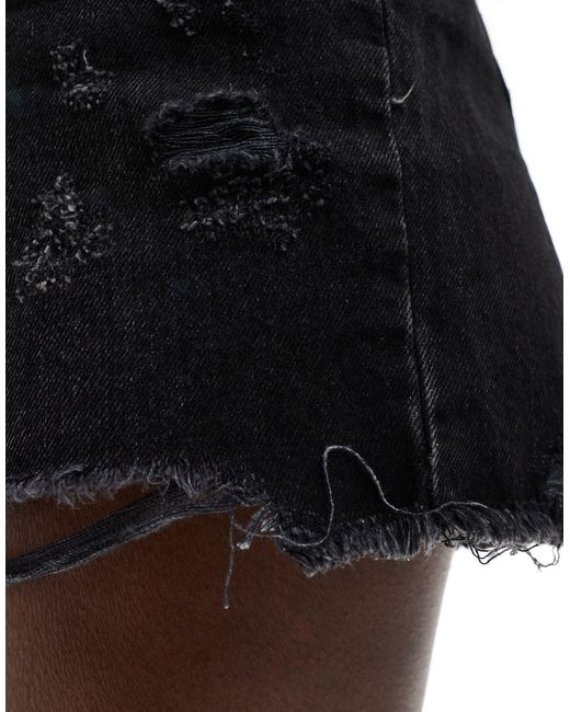Pieces Black Frayed Bottom Denim Shorts