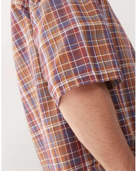 Weekday Oversized Geruit Overhemd in het Blue voor heren