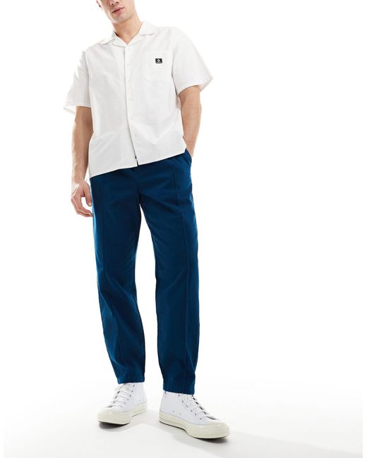 New Look Blue Woven Pintuck joggers for men