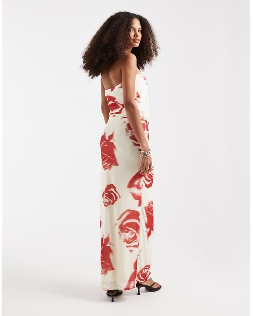 JJXX White Mesh Maxi Skirt With Flower Print