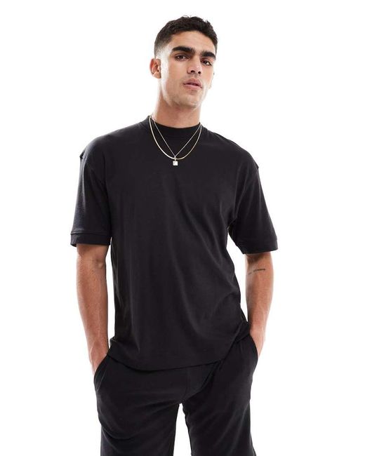 Brave Soul Black Cotton-blend T-shirt And Shorts Set