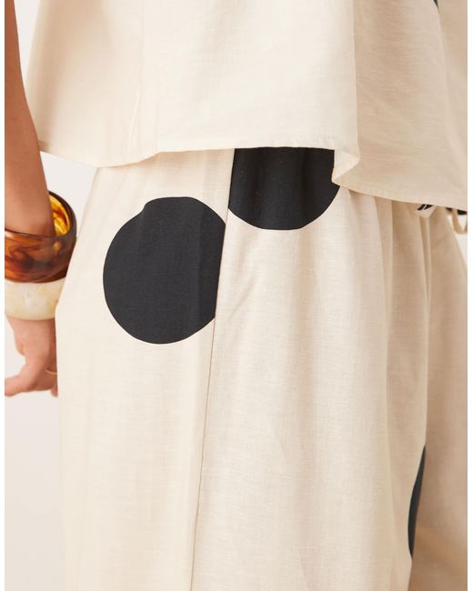 ASOS Natural Linen Blend Pull On Trouser