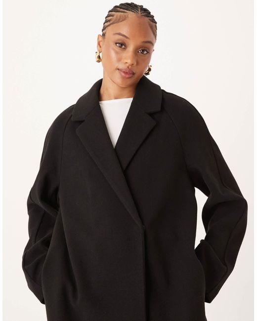 ASOS Black Asos Design Tall Chuck On Overcoat