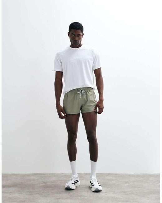 Adidas Originals Green Adidas Training 3in Swimshorts With Logo for men