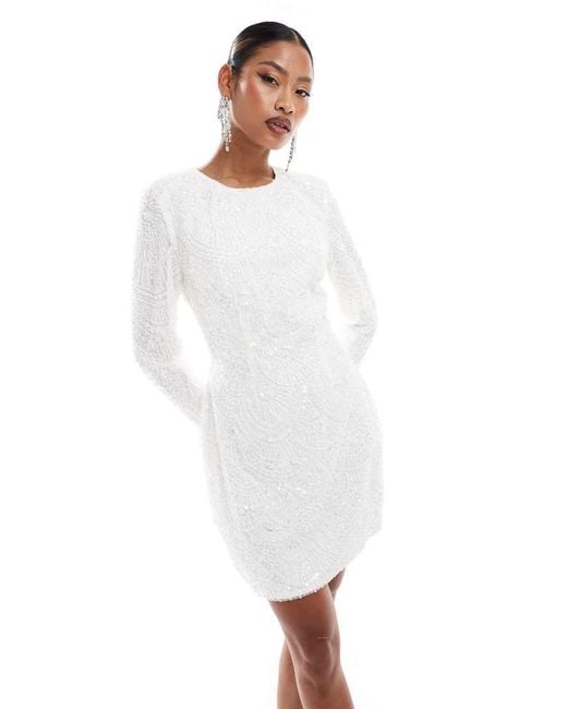 Lavish Alice White Embellished Mini Dress