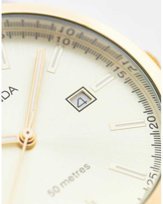 Sekonda Metallic Taylor 41Mm Analogue Watch With Two Tone Alloy Round Case, Two Tone Stainless Steel Bracelet And Dial