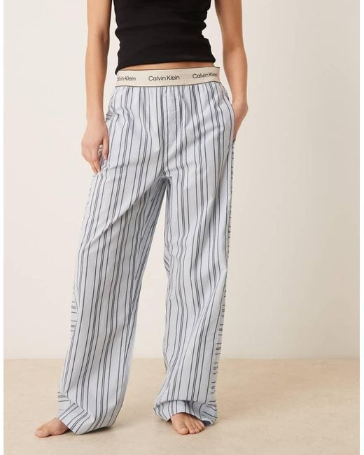 Calvin Klein Blue Heritage Cotton Logo Waistband Pyjama Pant