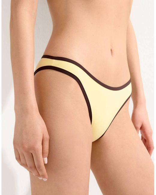 Calzedonia Natural Bikini Bottoms Bicolor Piping
