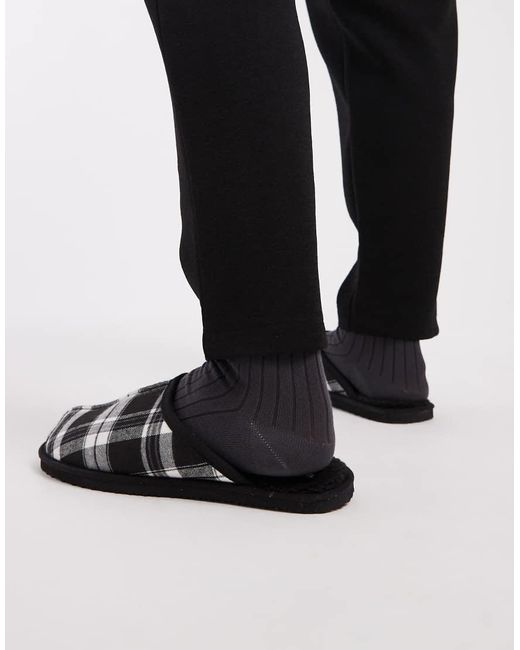 Jack & Jones Black Check Slipper for men