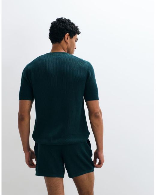 ASOS Blue Knitted Co-ord Shorts for men