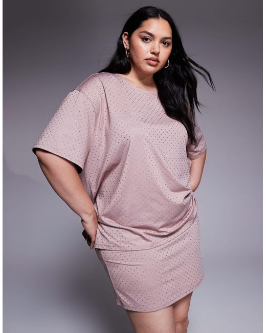 Renee Studio Purple Hotfix Oversized T-shirt