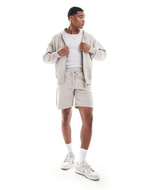 The Couture Club White Co-ord Raw Seam Jersey Shorts for men