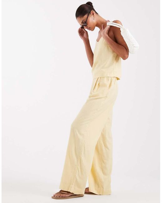 JJXX Natural Co Ord Linen Blend Trousers