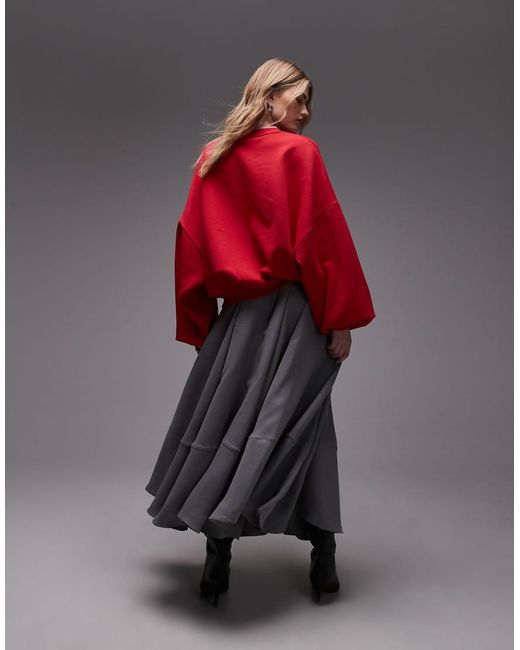 ASOS Volle Lange Cirkelrok in het Red