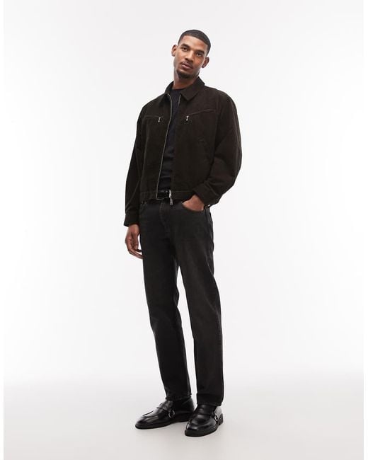 AllSaints Black Korey Leopard Print Zip Through Jacket for men