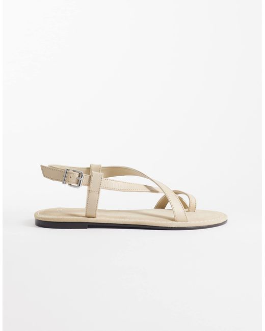 Mango White – flache sandalen